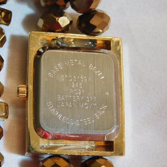 Studio Time Women's Beaded Stretch Watch - Picture 4 of 5